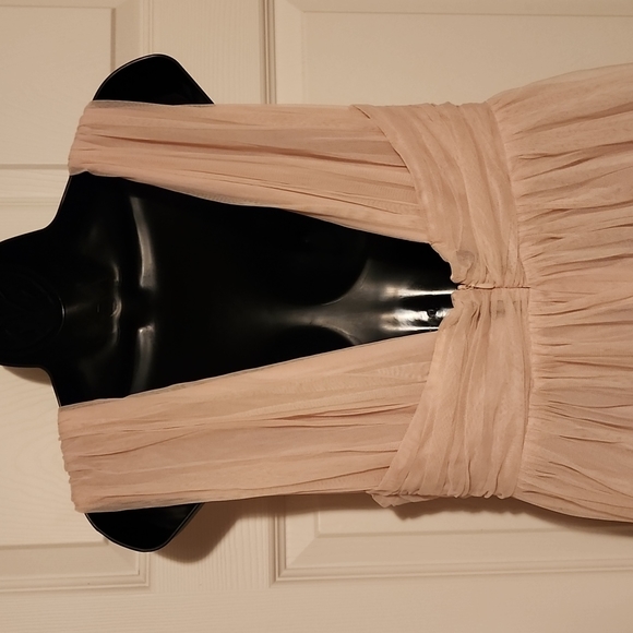 H & M Long Mesh Dress Powder pink - Picture 3 of 11